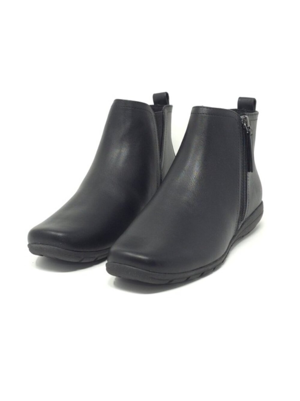 Easy Spirit Aleena3 Black Leather Comfort Ankle Booties Size 7.5M
